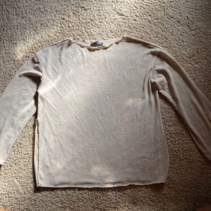 Women’s 3/4 sleeve split side nude top Size Large